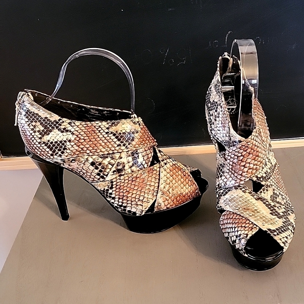 BCBGGeneration Snake Print Georgina Platforms